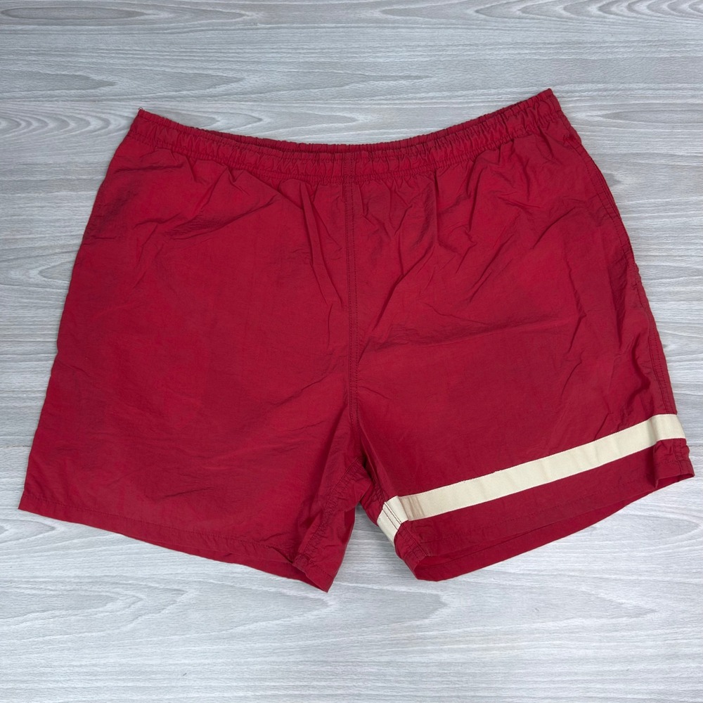 Vintage USA Olympic Swim Trunks Mens Large Red Nylon Mesh Lined Shorts JCPenney